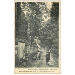 carte postale ancienne 91 VILLEMOISSON SUR ORGE. Enfants Avenue de l'Eglise 1916