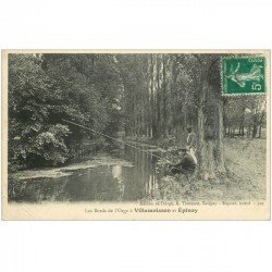 carte postale ancienne 91 VILLEMOISSON SUR ORGE. Pêcheurs sur les Bords de l'Orge 1912