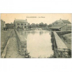 91 VILLEZIERS. La Mare attelage et troupeau de Boeufs