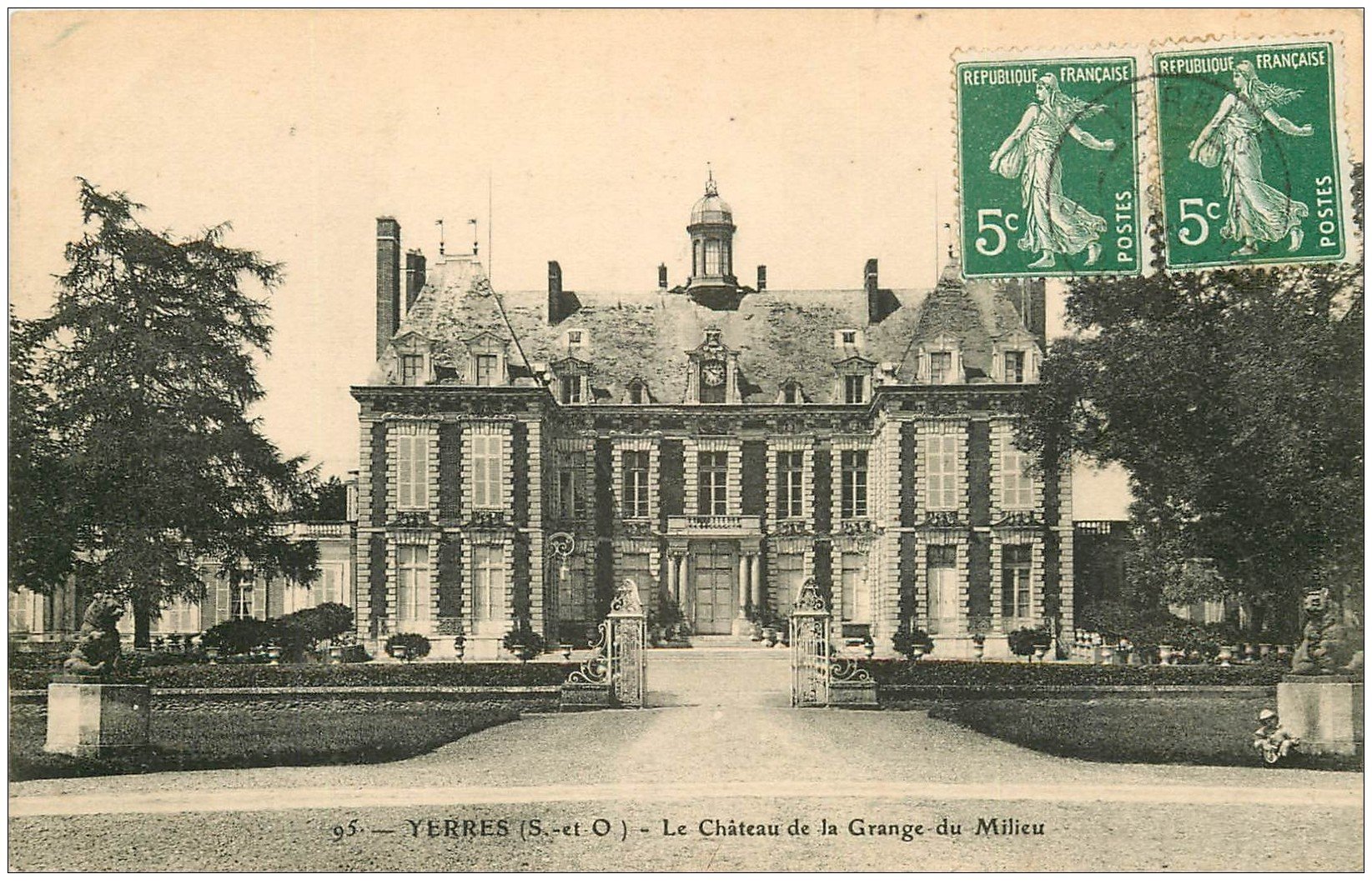 carte postale ancienne 91 YERRES. Château de la Grange du Milieu 1908