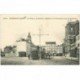 carte postale ancienne 93 AUBERVILLIERS. Terminus des Tramway sur la Place devant la Mairie et l'Eglise 1916