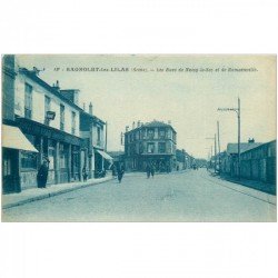 carte postale ancienne 93 BAGNOLET. Tabac Billard Rues de Noisy le Sec et Romainville