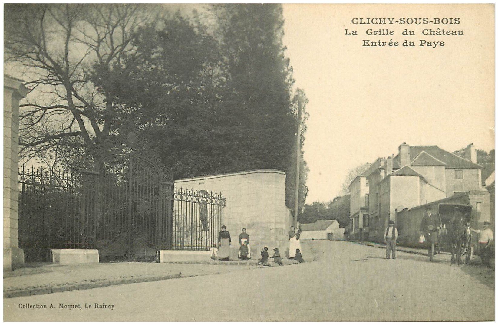 93 CLICHY-SOUS-BOIS. La Grille du Château à l'Entrée du Pays