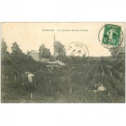 carte postale ancienne 93 GARGAN LIVRY. Le Jardin Perdu Lillois 1913 Jardiniers