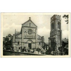 carte postale ancienne 14 LUC-SUR-MER. Eglise et Tour 1959 Cimetière