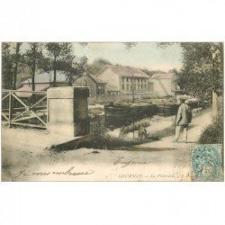 carte postale ancienne 93 GOURNAY SUR MARNE. Péniches devant la Pâtrière 1906