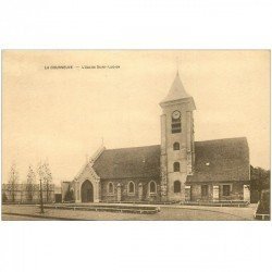 carte postale ancienne 93 LA COURNEUVE. Eglise Saint Lucien 1947