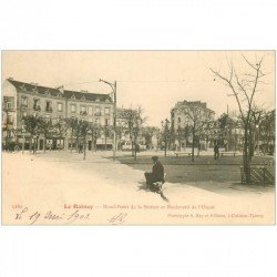 carte postale ancienne 93 LE RAINCY. Rond-Point de la Station et Boulevard de l'Ouest 1903