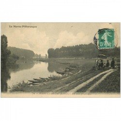 carte postale ancienne 93 NOISY LE GRAND. Peintre et son chevalet au Bord de Marne