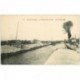 carte postale ancienne 93 NOISY LE SEC. Péniche sur le Canal vers Bondy chargement du sable sur attelage