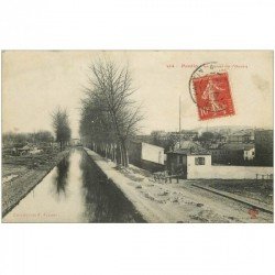 carte postale ancienne 93 PANTIN. Le Canal de l'Ourcq 1907