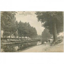 carte postale ancienne 93 PANTIN. Le Canal de l'Ourcq 1919