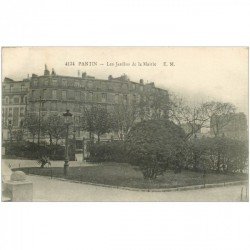 carte postale ancienne 93 PANTIN. Les Jardins de la Mairie 1918