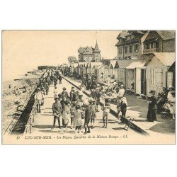 carte postale ancienne 14 LUC-SUR-MER. La Digue Quartier Maison Rouge