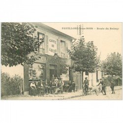 carte postale ancienne 93 PAVILLON-SOUS-BOIS. Café de l'Avenir Route du Raincy. L'heure de l'Absinthe 1925