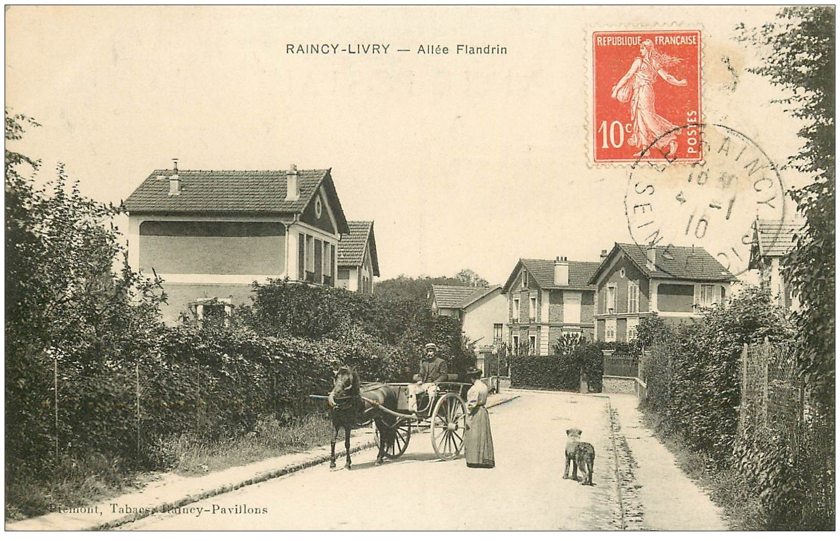carte postale ancienne 93 RAINCY LIVRY. Allée Flandrin 1910