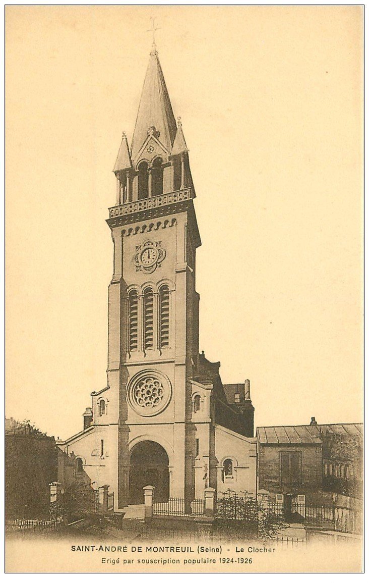 carte postale ancienne 93 SAINT ANDRE DE MONTREUIL. Le Clocher