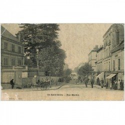carte postale ancienne 93 SAINT DENIS. Attelage Ane Rue Méchin 1907. En l'état...