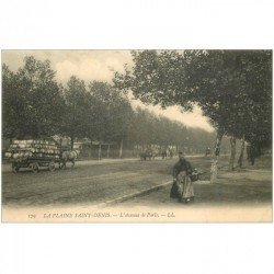 carte postale ancienne 93 SAINT DENIS. Avenue de Paris 1912 transport de tonneaux