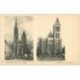 carte postale ancienne 93 SAINT DENIS. La Basilique Abbaye avant et actuel