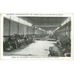 carte postale ancienne 93 SAINT DENIS. Usine Société Electricité de Paris Salle des Machines en 1912
