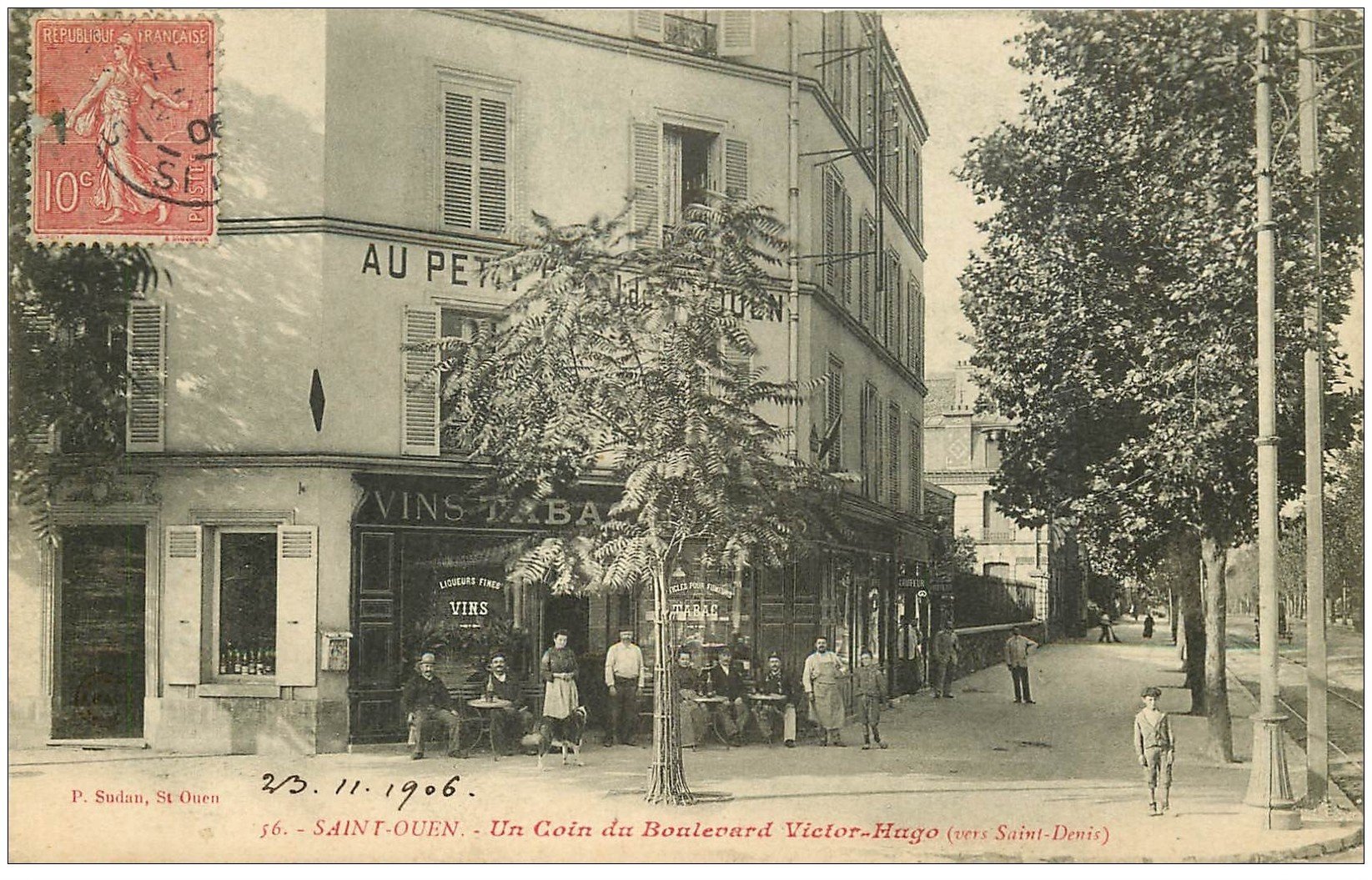 93 SAINT OUEN. Café Tabac Boulevard Victor Hugo 1906