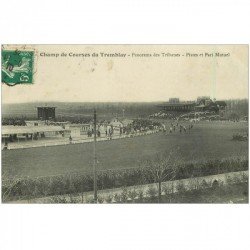 carte postale ancienne 93 TREMBLAY. Champ de Course. Les Tribunes, Pistes et Pari Mutuel 1910
