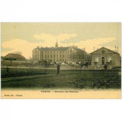 93 VILLEPINTE. Séminaire des Missions Jardinier et attelage 4 Chevaux. Belle carte toilée vierge