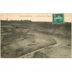 carte postale ancienne 93 VILLETANEUSE. Les Carrières à Plâtre 1910