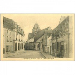 carte postale ancienne K. 91 ETAMPES. Rue du Château de Guinette animation devant l'Estaminet