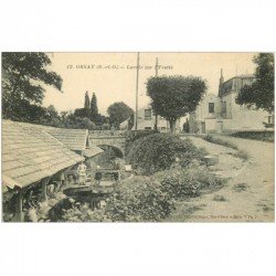 carte postale ancienne K. 91 ORSAY. Abreuvoir avec brouettes de Lavandières 1912