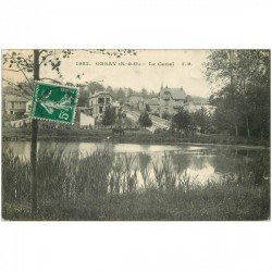 carte postale ancienne K. 91 ORSAY. Le Canal et Cheval dans le Pré vers 1910