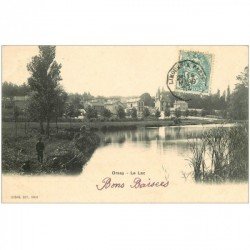 carte postale ancienne K. 91 ORSAY. Le Lac 1904 avec Gamins pêcheurs d'Ecrevisses