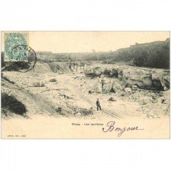 carte postale ancienne K. 91 ORSAY. Les Carrières à Grès 1904