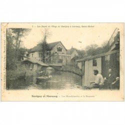 carte postale ancienne K. 91 SAVIGNY-SUR-ORGE. Blanchisseries et Brasserie. L'Orge jusqu'à Lormoy