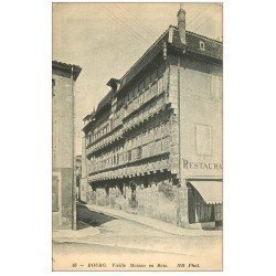 carte postale ancienne 01 BOURG. Vieille Maison en Bois et Restaurant