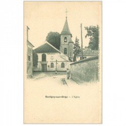 carte postale ancienne K. 91 SAVIGNY-SUR-ORGE. L'Eglise animation. Edition Orge A. Thevenet
