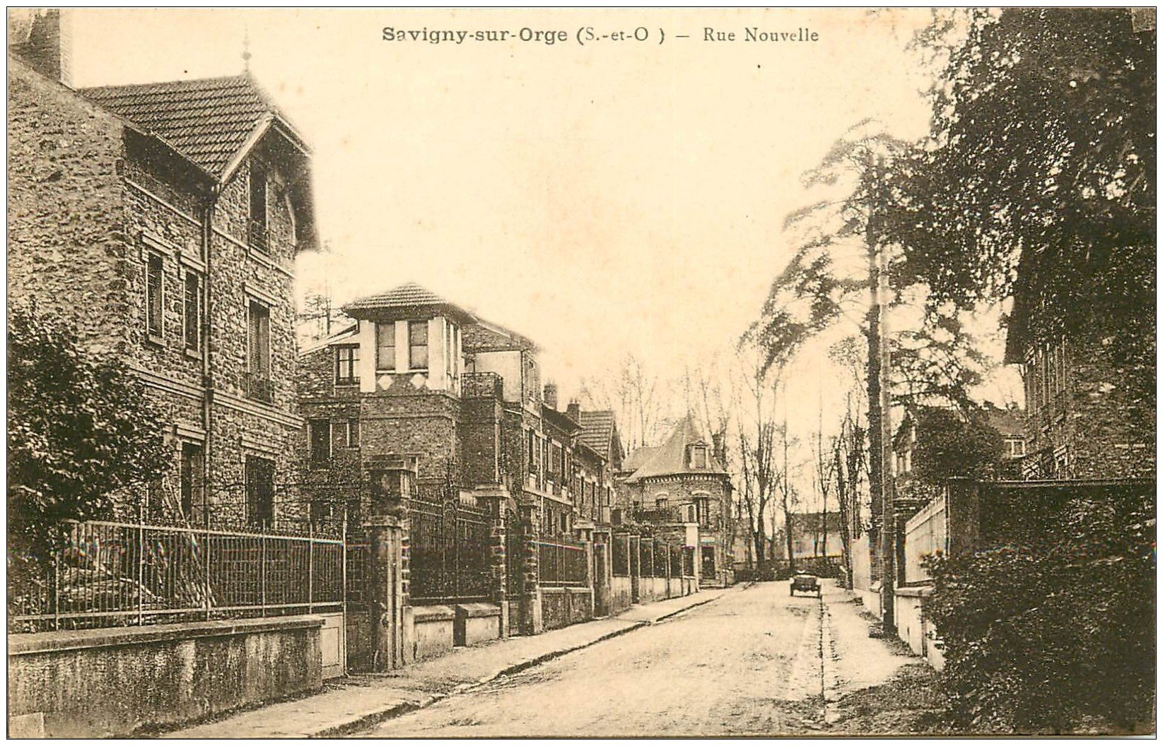 carte postale ancienne K. 91 SAVIGNY-SUR-ORGE. Rue Nouvelle