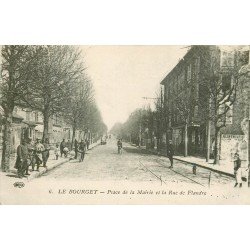 93 LE BOURGET. Militaires Place de la Mairie et rue de Flandre