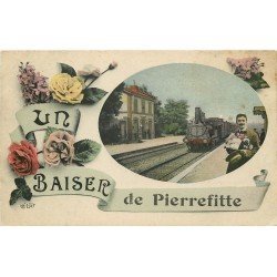 93 PIERREFITTE. Carte montage fantaisie Train en Gare