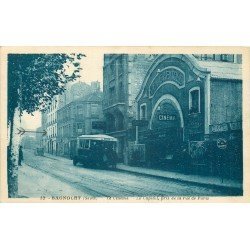 93 BAGNOLET. Le Cinéma Capitole et Bus rue Paul Vaillant Couturier ex rue de Paris