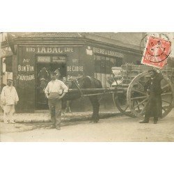 93 LES LILAS. Attelage de livraisons devant Café Tabac Lagarde 17 rue du Tapis Vert 1909