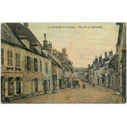 carte postale ancienne 02 LA FERTE-MILON. Rue de la Chaussée 1906. Carte toilée