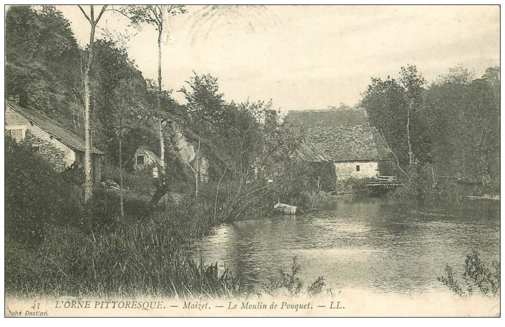 carte postale ancienne 14 MAIZET. Moulin de Pouquet 1906