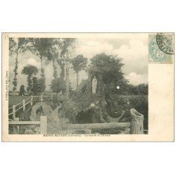 carte postale ancienne 14 MESNIL-MAUGER. Grotte et Calvaire 1905