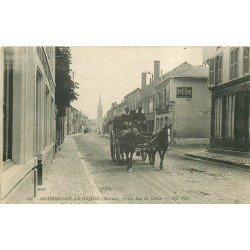 51 MOURMELON LE GRAND. Attelage militaire Rue du Génie et Café Français Rue Saint Martin 1914
