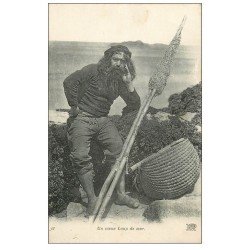 carte postale ancienne 14 METIERS DE LA MER. Un Vieux Loup de Mer. Pêcheurs et Poissons