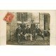 76 DIEPPE. Groupe d'Ouvriers au repos. Photo carte postale écrite pour Vernon 1908