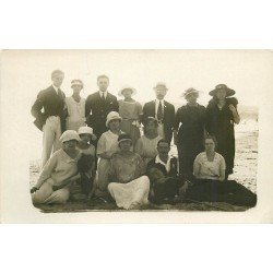 76 LE TREPORT. Groupe de vacanciers à la Plage. Photo carte postale