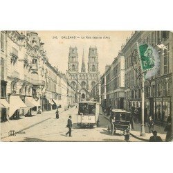 45 ORLEANS. Tramway et Attelage rue Jeanne d'Arc 1913